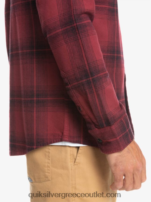 Saturn καρό μακρυμάνικο πουκάμισο Quiksilver άνδρες 66LP841691 ρουμπινί κρασί Κρόνος