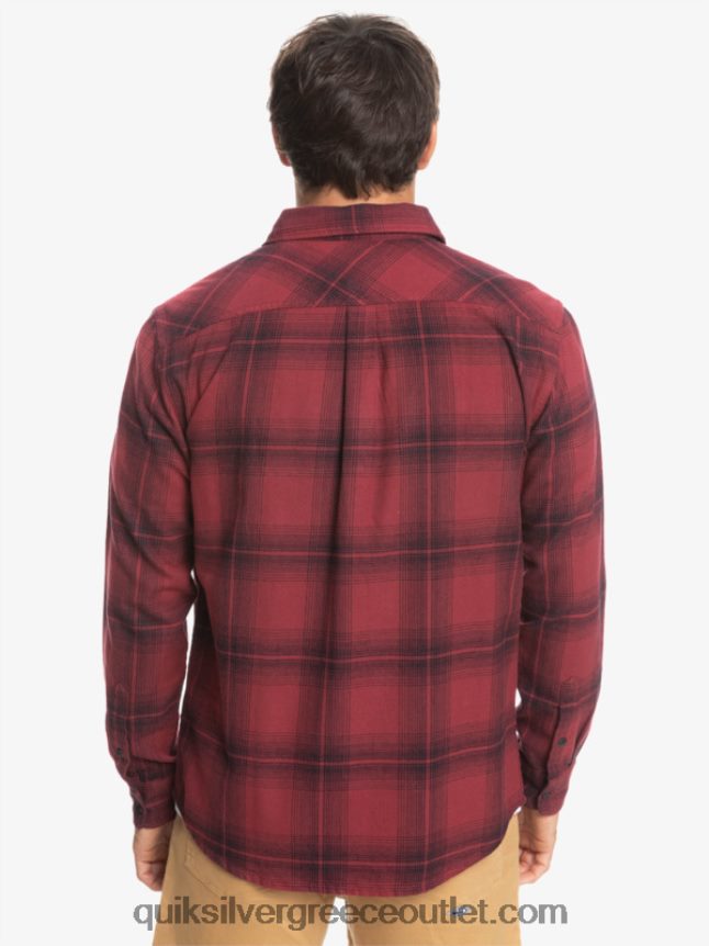 Saturn καρό μακρυμάνικο πουκάμισο Quiksilver άνδρες 66LP841691 ρουμπινί κρασί Κρόνος