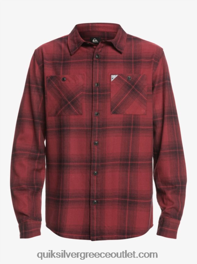 Saturn καρό μακρυμάνικο πουκάμισο Quiksilver άνδρες 66LP841691 ρουμπινί κρασί Κρόνος