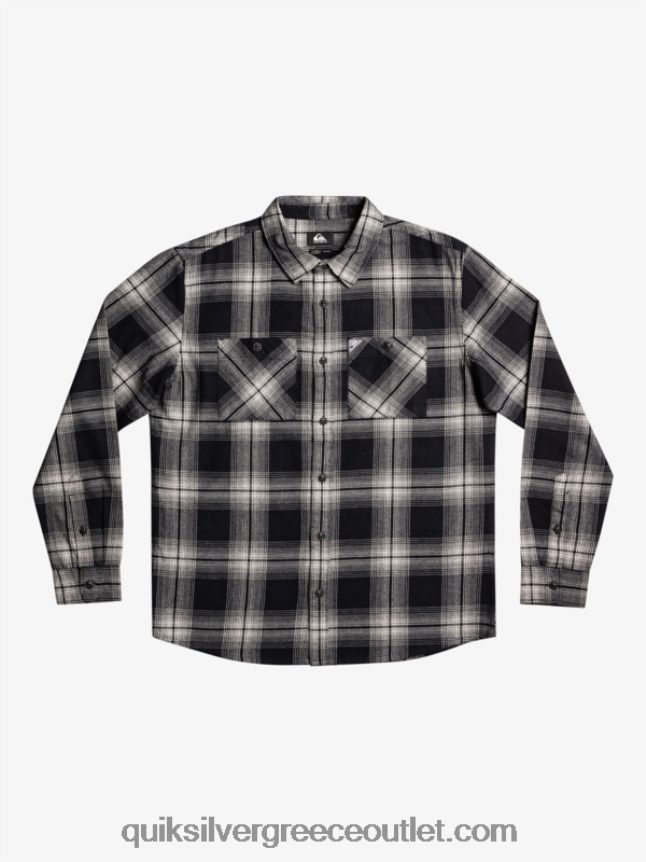 Saturn καρό μακρυμάνικο πουκάμισο Quiksilver άνδρες 66LP841692 μαύρος Κρόνος