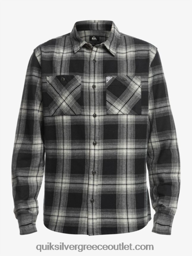 Saturn καρό μακρυμάνικο πουκάμισο Quiksilver άνδρες 66LP841692 μαύρος Κρόνος