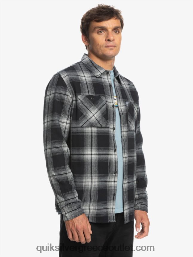 Saturn καρό μακρυμάνικο πουκάμισο Quiksilver άνδρες 66LP841692 μαύρος Κρόνος