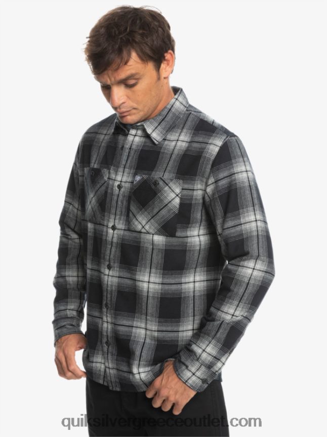 Saturn καρό μακρυμάνικο πουκάμισο Quiksilver άνδρες 66LP841692 μαύρος Κρόνος