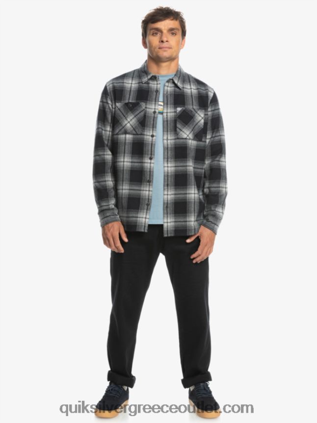 Saturn καρό μακρυμάνικο πουκάμισο Quiksilver άνδρες 66LP841692 μαύρος Κρόνος