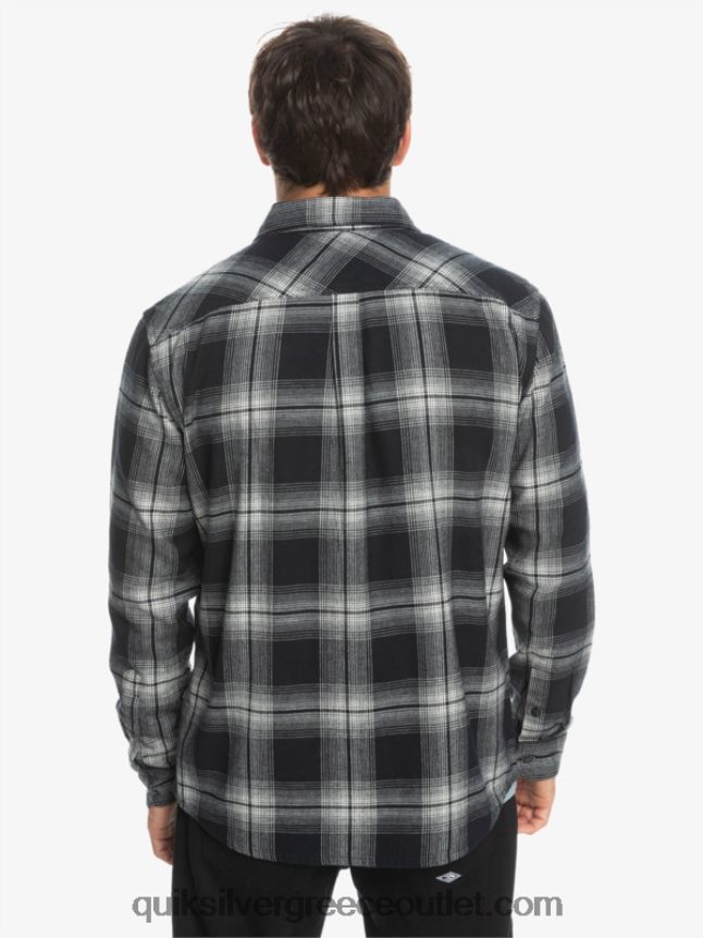 Saturn καρό μακρυμάνικο πουκάμισο Quiksilver άνδρες 66LP841692 μαύρος Κρόνος