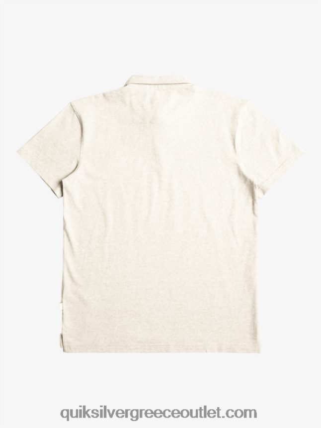 Sunset cruise κοντομάνικο πόλο μπλουζάκι Quiksilver άνδρες 66LP84475 ανοιχτό γκρι ρείκι