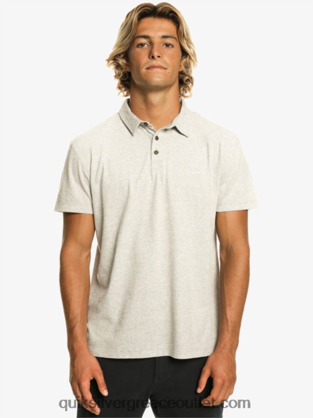 Sunset cruise κοντομάνικο πόλο μπλουζάκι Quiksilver άνδρες 66LP84475 ανοιχτό γκρι ρείκι
