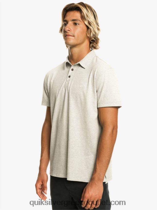 Sunset cruise κοντομάνικο πόλο μπλουζάκι Quiksilver άνδρες 66LP84475 ανοιχτό γκρι ρείκι