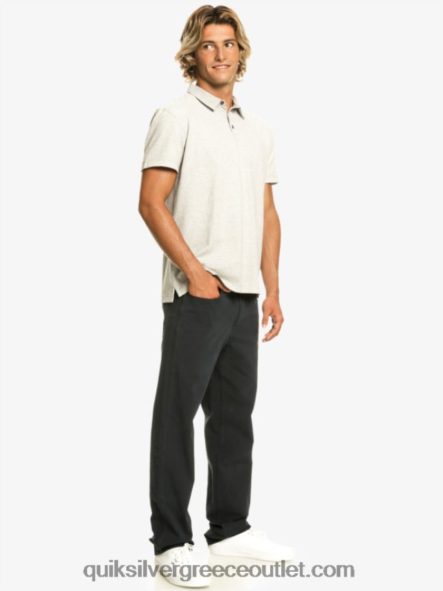 Sunset cruise κοντομάνικο πόλο μπλουζάκι Quiksilver άνδρες 66LP84475 ανοιχτό γκρι ρείκι
