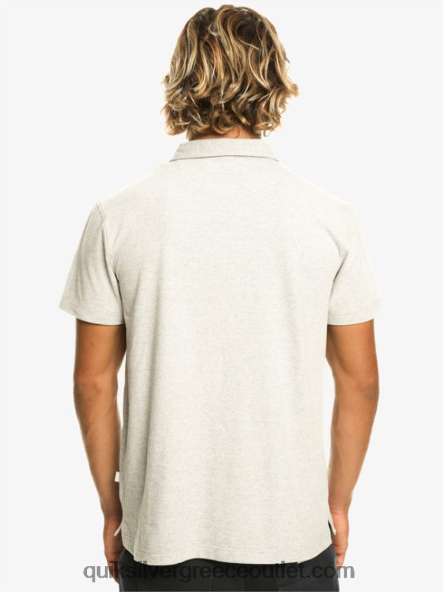 Sunset cruise κοντομάνικο πόλο μπλουζάκι Quiksilver άνδρες 66LP84475 ανοιχτό γκρι ρείκι