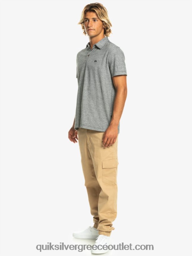 Sunset cruise κοντομάνικο πόλο μπλουζάκι Quiksilver άνδρες 66LP84476 μαύρος