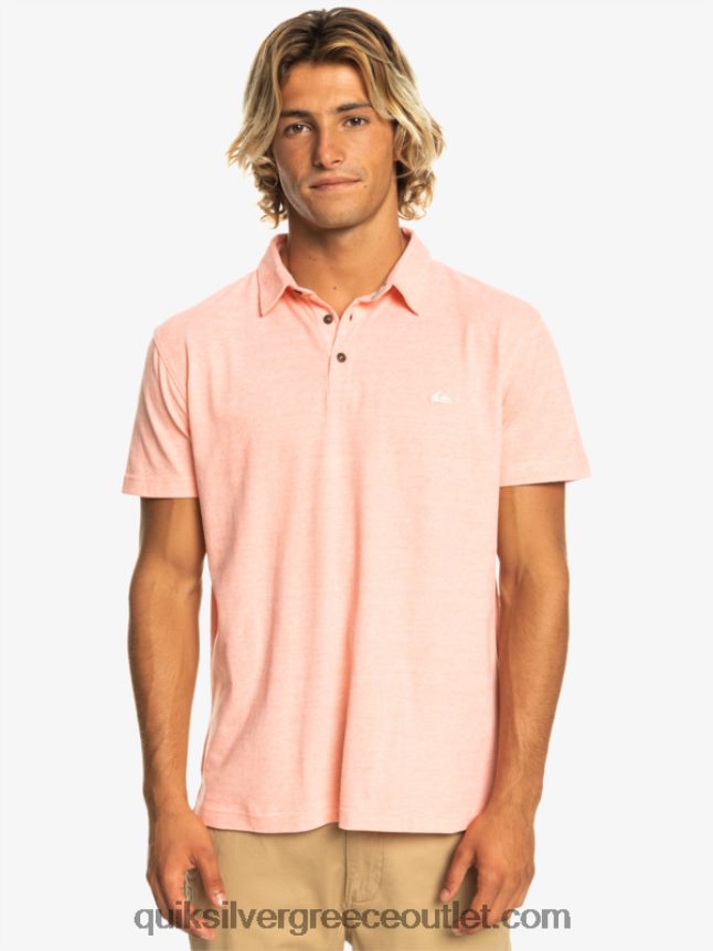 Sunset cruise κοντομάνικο πόλο μπλουζάκι Quiksilver άνδρες 66LP84480 φρέσκος σολομός