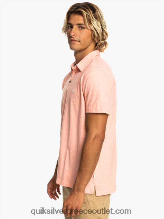Sunset cruise κοντομάνικο πόλο μπλουζάκι Quiksilver άνδρες 66LP84480 φρέσκος σολομός