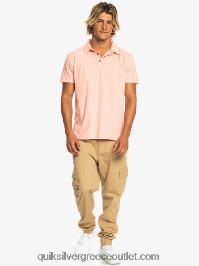 Sunset cruise κοντομάνικο πόλο μπλουζάκι Quiksilver άνδρες 66LP84480 φρέσκος σολομός