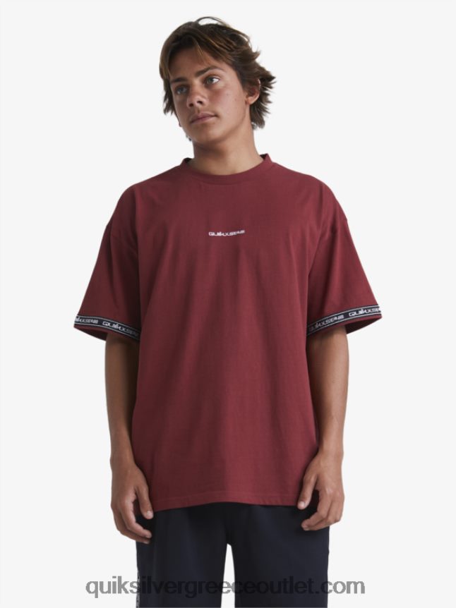 T-shirt της δεκαετίας του '90 Quiksilver x Stab άνδρες 66LP841864 ρουμπίνι κρασί