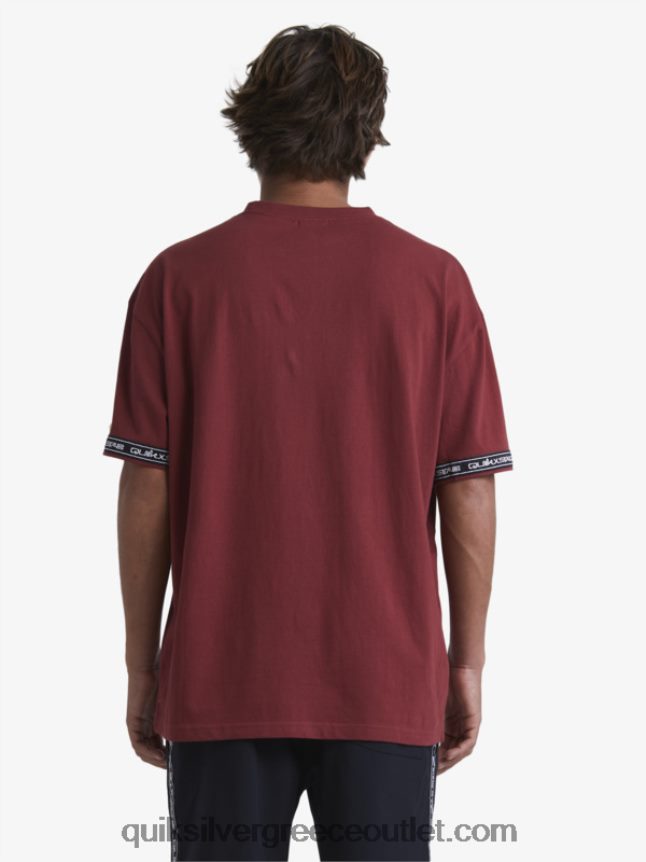 T-shirt της δεκαετίας του '90 Quiksilver x Stab άνδρες 66LP841864 ρουμπίνι κρασί