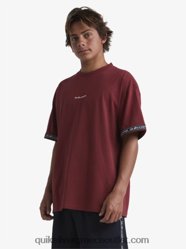 T-shirt της δεκαετίας του '90 Quiksilver x Stab άνδρες 66LP841864 ρουμπίνι κρασί