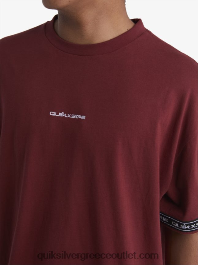 T-shirt της δεκαετίας του '90 Quiksilver x Stab άνδρες 66LP841864 ρουμπίνι κρασί