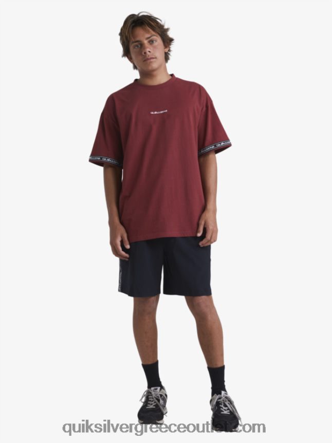T-shirt της δεκαετίας του '90 Quiksilver x Stab άνδρες 66LP841864 ρουμπίνι κρασί