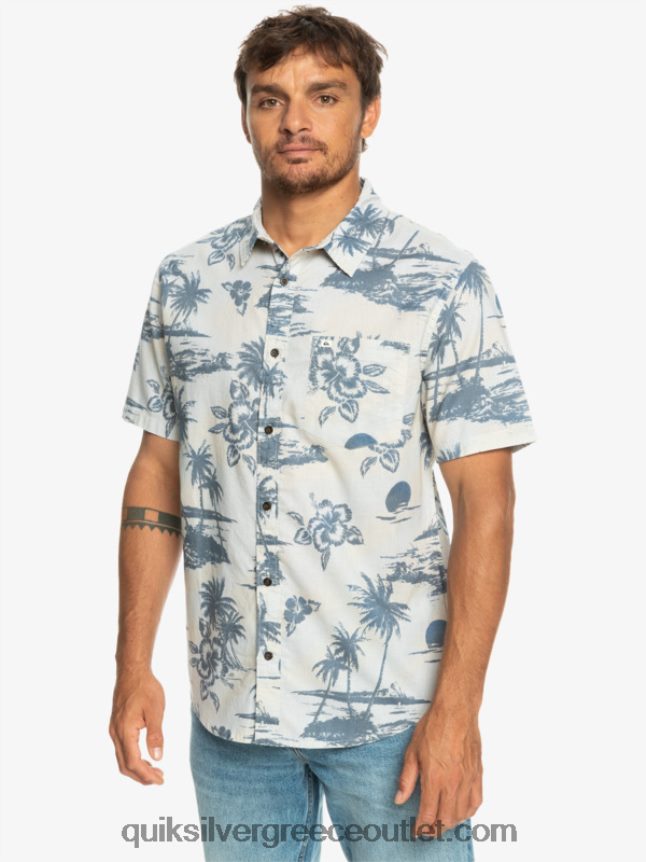 airflow βαμβακερό κοντομάνικο πουκάμισο Quiksilver άνδρες 66LP841368 ροή αέρα σημύδας