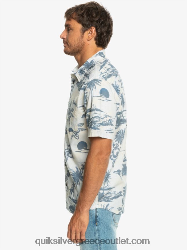 airflow βαμβακερό κοντομάνικο πουκάμισο Quiksilver άνδρες 66LP841368 ροή αέρα σημύδας