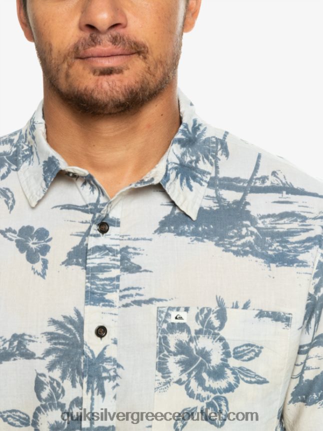airflow βαμβακερό κοντομάνικο πουκάμισο Quiksilver άνδρες 66LP841368 ροή αέρα σημύδας