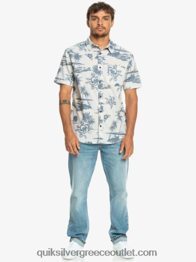 airflow βαμβακερό κοντομάνικο πουκάμισο Quiksilver άνδρες 66LP841368 ροή αέρα σημύδας