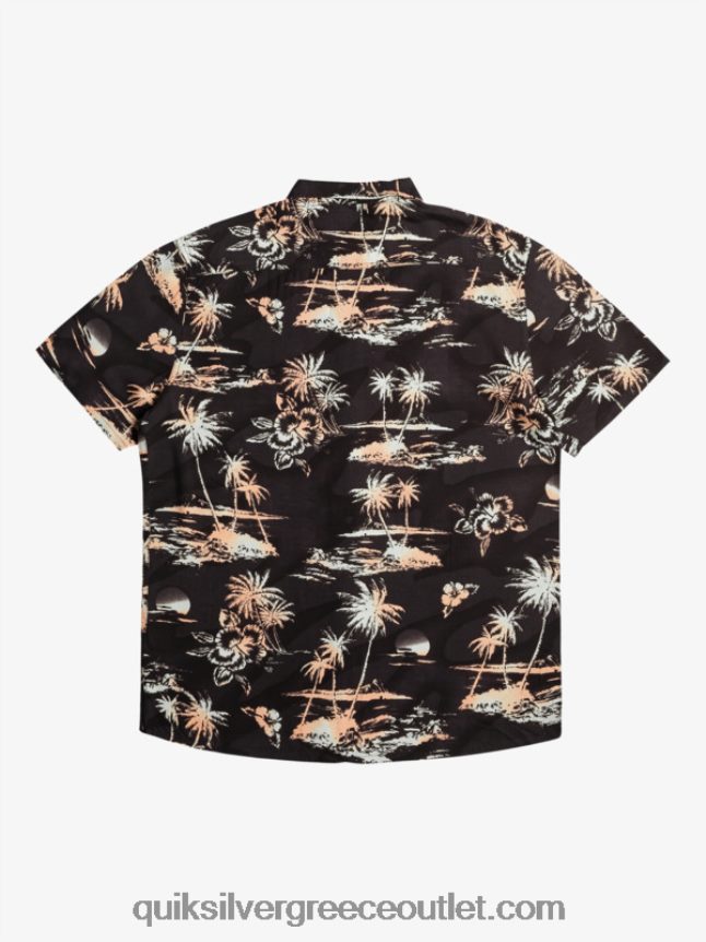 airflow βαμβακερό κοντομάνικο πουκάμισο Quiksilver άνδρες 66LP841369 μαύρη ροή αέρα