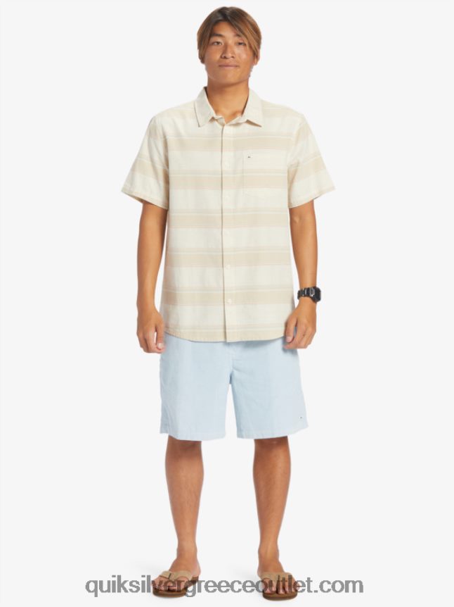 κοντομάνικο πουκάμισο cali sunrise Quiksilver άνδρες 66LP84445 σημύδα Cali str