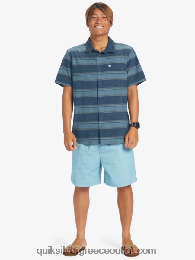 κοντομάνικο πουκάμισο cali sunrise Quiksilver άνδρες 66LP84446 midnight navy cali str