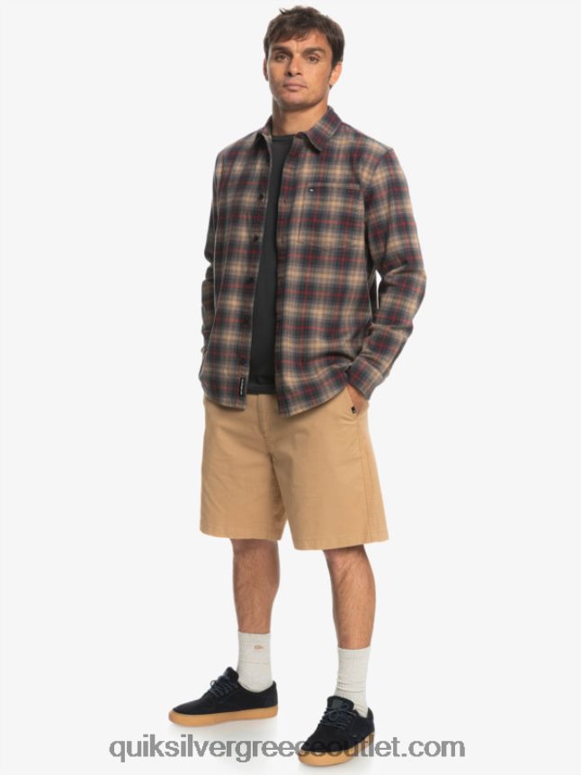 μακρυμάνικο πουκάμισο cramond Quiksilver άνδρες 66LP841049 ρουμπινί κράμαντ