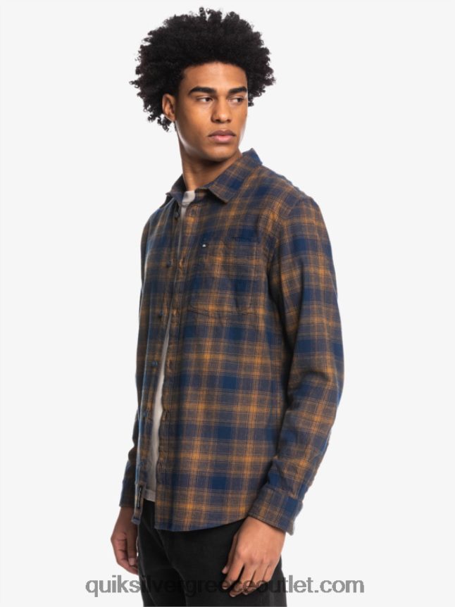 φανελένιο μακρυμάνικο πουκάμισο ganaway Quiksilver άνδρες 66LP841767 διακριτικά μπλε ganaway