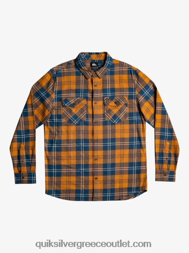 μακρυμάνικο πουκάμισο harelaw Quiksilver άνδρες 66LP841508 καστανή ζάχαρη harelaw