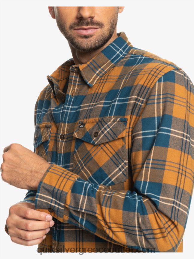 μακρυμάνικο πουκάμισο harelaw Quiksilver άνδρες 66LP841508 καστανή ζάχαρη harelaw