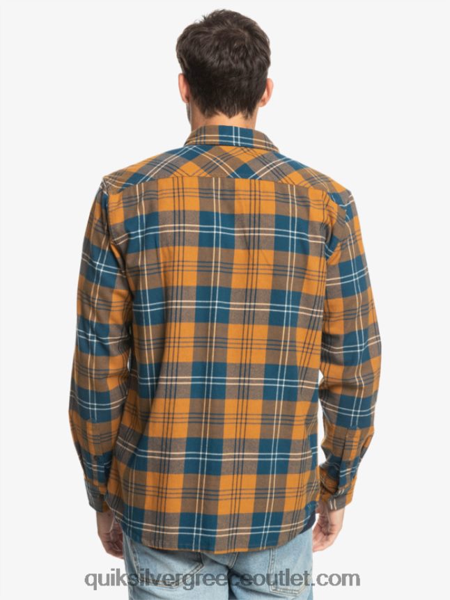 μακρυμάνικο πουκάμισο harelaw Quiksilver άνδρες 66LP841508 καστανή ζάχαρη harelaw