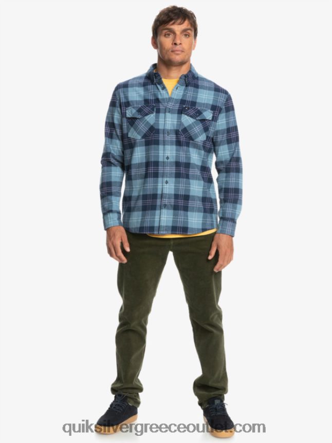 μακρυμάνικο πουκάμισο harelaw Quiksilver άνδρες 66LP841509 μπλε λαγός της Προβηγκίας