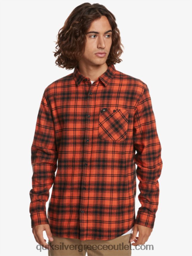 μακρυμάνικο πουκάμισο hatton Quiksilver άνδρες 66LP841559 καμένη ώχρα hatton