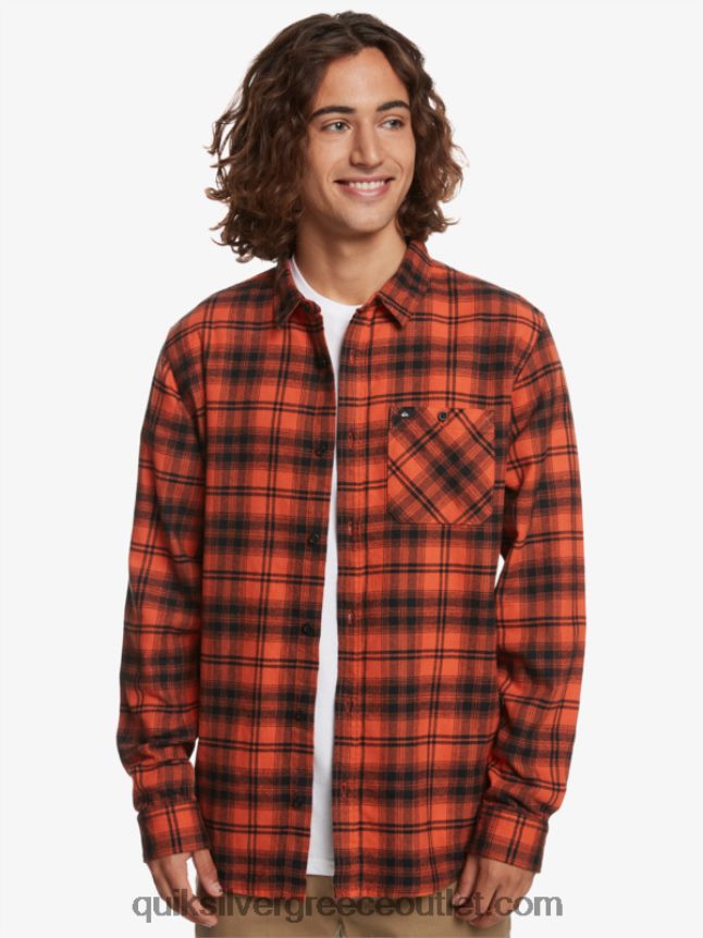 μακρυμάνικο πουκάμισο hatton Quiksilver άνδρες 66LP841559 καμένη ώχρα hatton