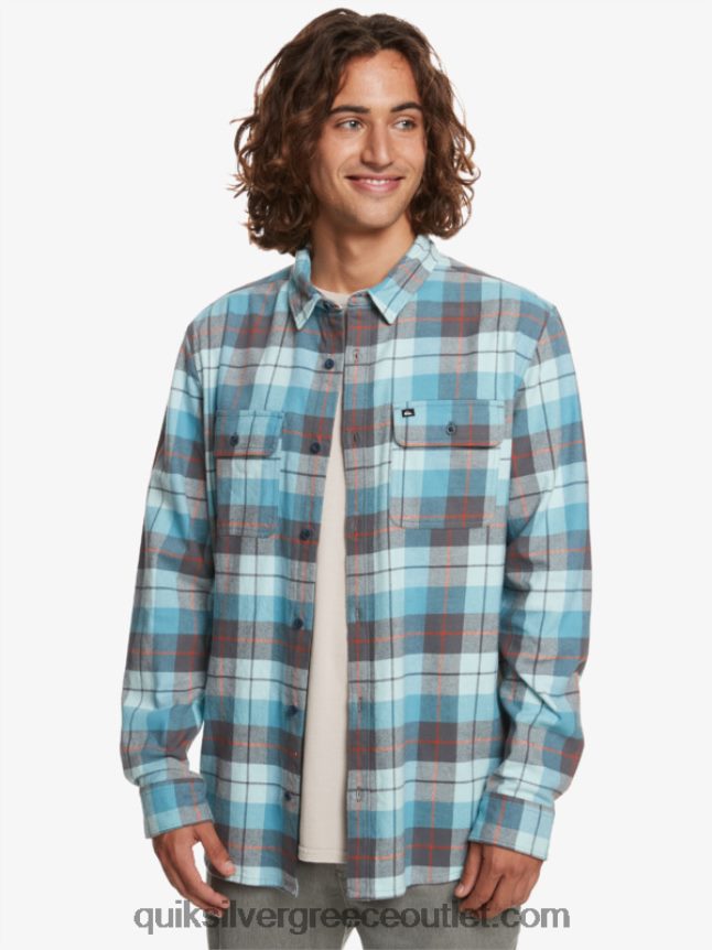 μακρυμάνικο πουκάμισο kinsale Quiksilver άνδρες 66LP841507 παγωμένο aqua kinsale
