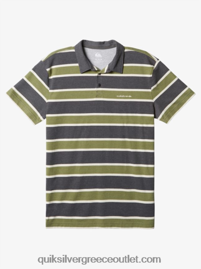 ριγέ lite κοντομάνικο μπλουζάκι πόλο Quiksilver άνδρες 66LP841623 άσφαλτος ριγέ lite 3