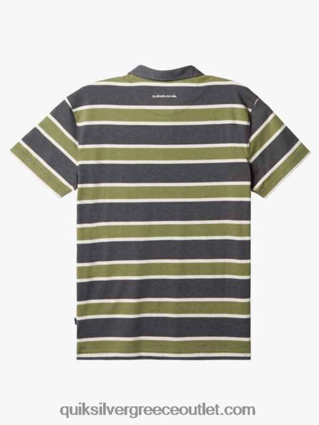 ριγέ lite κοντομάνικο μπλουζάκι πόλο Quiksilver άνδρες 66LP841623 άσφαλτος ριγέ lite 3