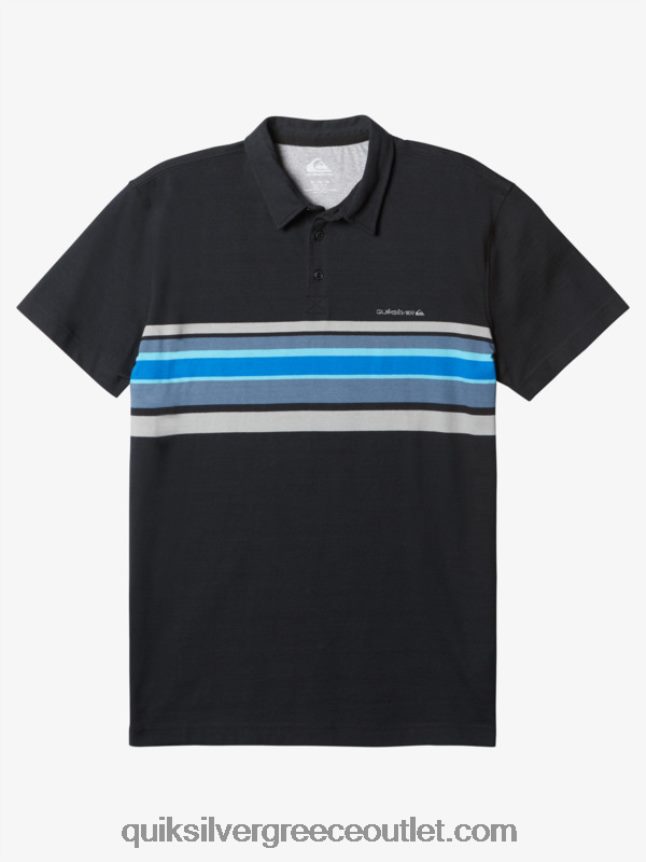 ριγέ lite κοντομάνικο μπλουζάκι πόλο Quiksilver άνδρες 66LP841624 μαύρο ριγέ1