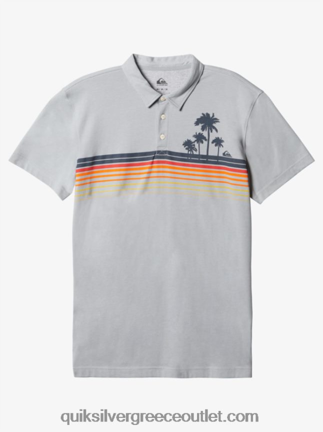 ριγέ lite κοντομάνικο μπλουζάκι πόλο Quiksilver άνδρες 66LP84750 χιονόνερο
