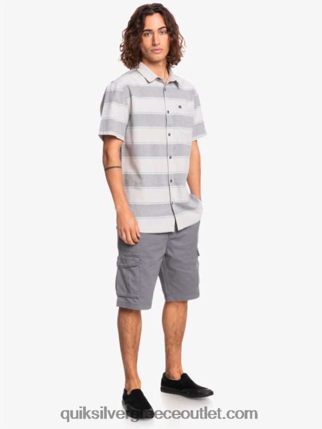 κοντομάνικο πουκάμισο prime time Quiksilver άνδρες 66LP841620 γκρι βιολετί prime time