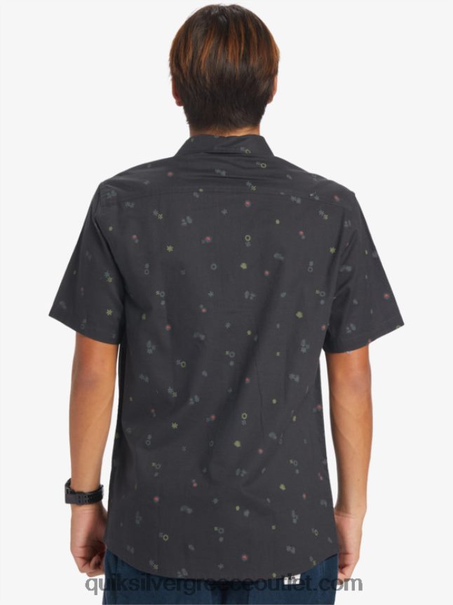 ειρηνικό rave κοντομάνικο πουκάμισο Quiksilver άνδρες 66LP84589 άσφαλτος ειρηνικός rave ss