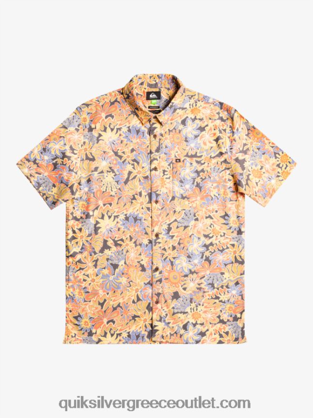 κοντομάνικο πουκάμισο surfadelica Quiksilver άνδρες 66LP84967 Σουρφαδέλικα από σκούρο σχιστόλιθο