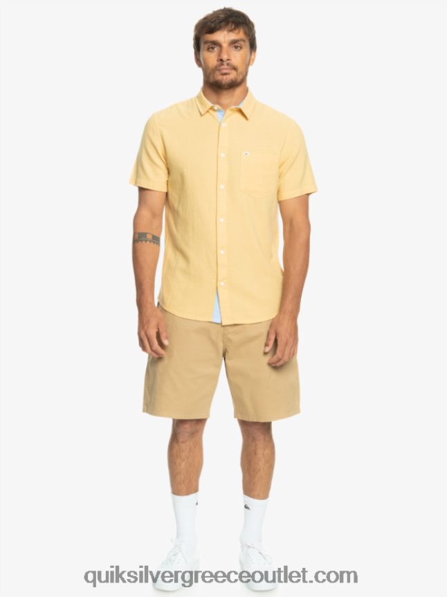 κοντομάνικο πουκάμισο time box Quiksilver άνδρες 66LP841361 σιτάρι
