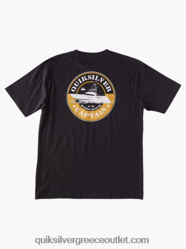 w t-shirt καπετάνιου ταξιδιού Quiksilver άνδρες 66LP841372 μαύρος