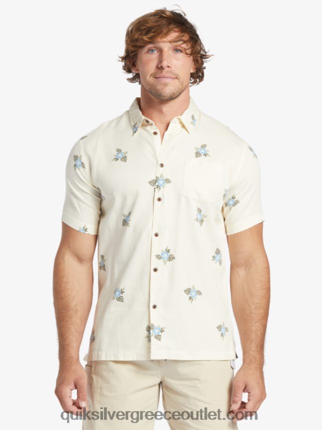 κοντομάνικο πουκάμισο waterman με μικρά πετάλια Quiksilver άνδρες 66LP84425 αντίκες λευκά μικρά πετάλια
