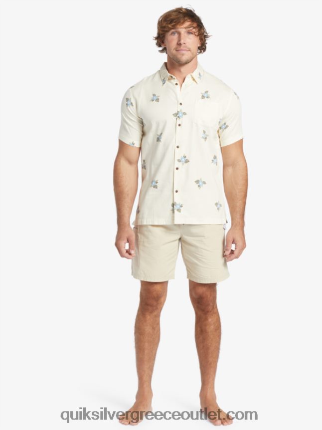 κοντομάνικο πουκάμισο waterman με μικρά πετάλια Quiksilver άνδρες 66LP84425 αντίκες λευκά μικρά πετάλια